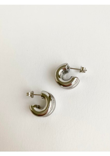 Çelik 2'li Mini Halka Küpe-Silver fiyatları