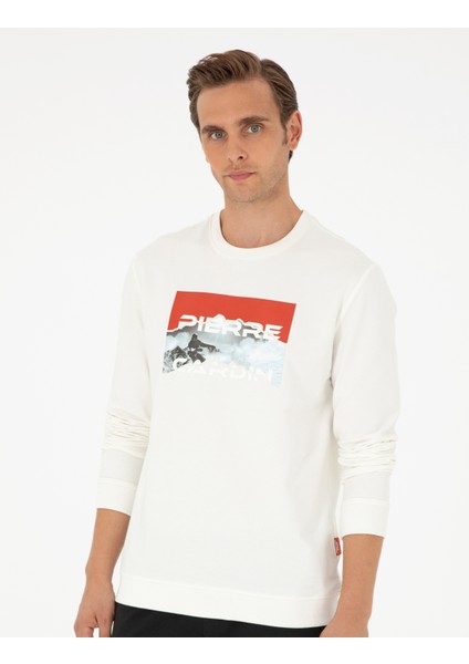 Pierre Cardin Erkek Ekru Regular Fit Sweatshirt 50292984-VR019