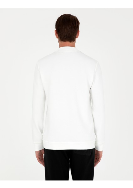 Pierre Cardin Erkek Beyaz Regular Fit Sweatshirt 50293256-VR013