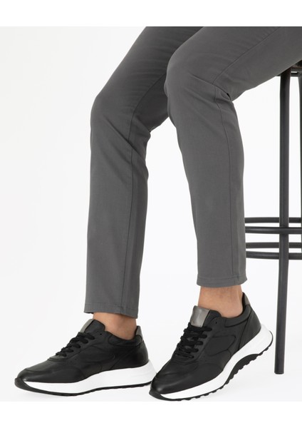 Erkek Siyah %100 Deri Sneaker 50296094-VR046
