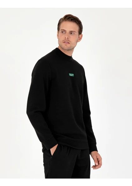 Pierre Cardin Erkek Siyah Regular Fit Sweatshirt 50293256-VR046