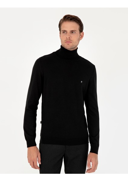 Erkek Siyah Slim Fit Balıkçı Yaka Basic Triko Kazak 50296602-VR046 modelleri