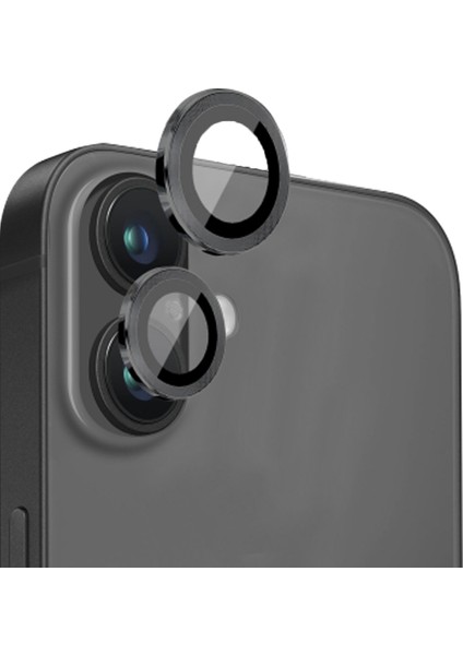 iPhone 16 Plus ile Uyumlu Kamera Camı Lens Koruyucu Halka Seti - FC381