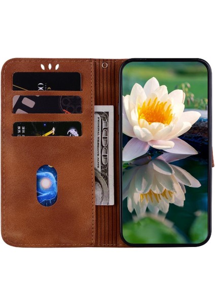 Motorola Kenar 40 Cüzdan Kickstand Kabartma Lotus Çiçek Için Flip Case (Yurt Dışından)