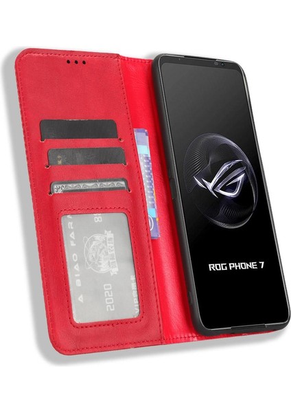 Asus Rog Telefon 7 Pu Deri Manyetik Kapatma Cüzdan Için Kılıf (Yurt Dışından)