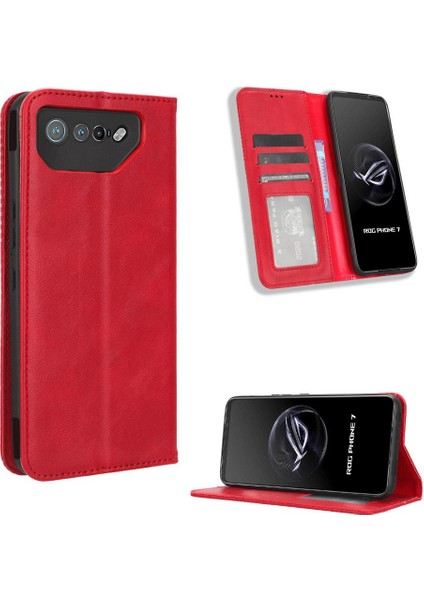 Asus Rog Telefon 7 Pu Deri Manyetik Kapatma Cüzdan Için Kılıf (Yurt Dışından)