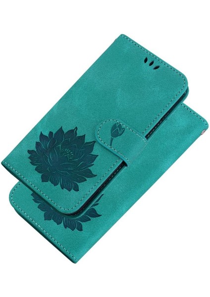 Motorola Moto E30 Cüzdan Manyetik Kabartma Lotus Çiçek Için Flip Case (Yurt Dışından)