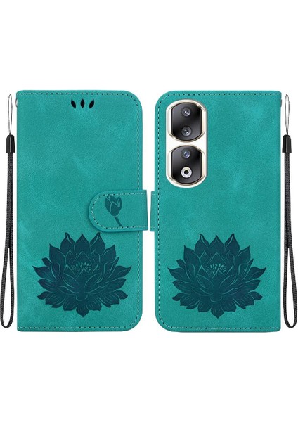 Onur 90 Pro Cüzdan Kabartma Lotus Çiçek Kickstand Için Flip Case (Yurt Dışından)