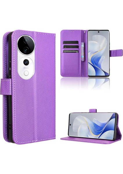 Vivo S19 Pro 5g Için Kickstand Kart Tutucu Kapak Manyetik Cüzdan (Yurt Dışından)