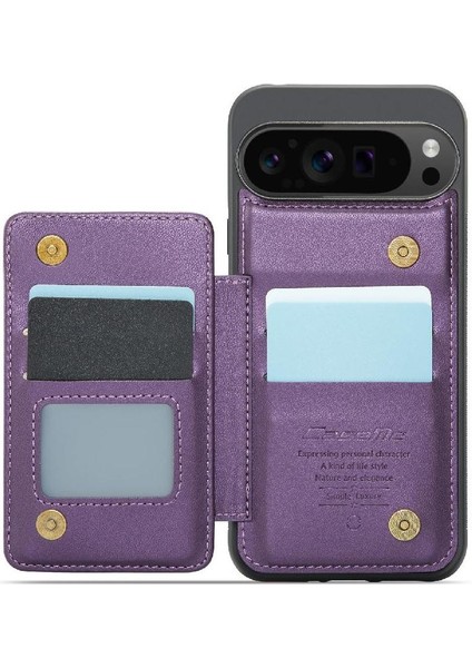 Google Piksel 9 Pro Xl Için Flip Case Pu Deri Ince Darbeye Vaka Kartı (Yurt Dışından)