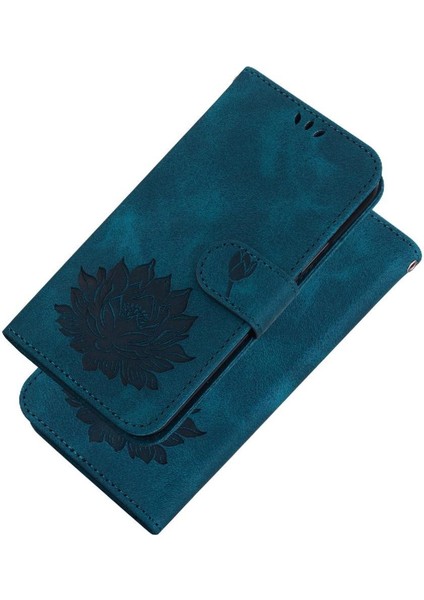 IPhone 11 Için Flip Case Pro Kickstand Manyetik Kabartma Lotus Çiçek (Yurt Dışından)