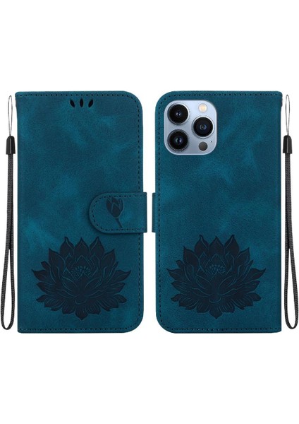 IPhone 11 Için Flip Case Pro Max Manyetik Cüzdan Kickstand Kabartma Lotus (Yurt Dışından)
