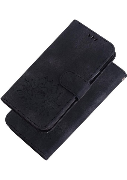 IPhone 14 Için Flip Case Pro Kabartma Lotus Çiçek Cüzdan Manyetik (Yurt Dışından)