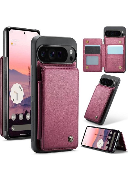 Google Piksel 9 Pro Xl Için Flip Case Pu Deri Ince Darbeye Vaka Kartı (Yurt Dışından)