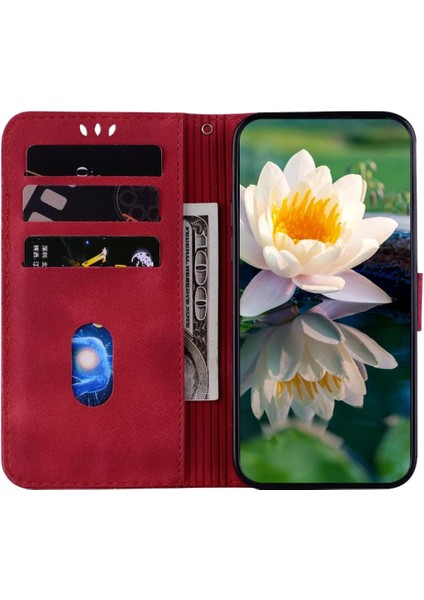 Onur X9B Cüzdan Kabartma Lotus Çiçek Manyetik Kickstand Için Flip Case (Yurt Dışından)