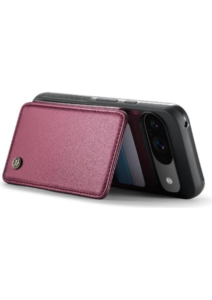 Google Piksel 9 Için Flip Case Rfıd Engelleme Kart Tutucu Kickstand Pu Ince (Yurt Dışından)