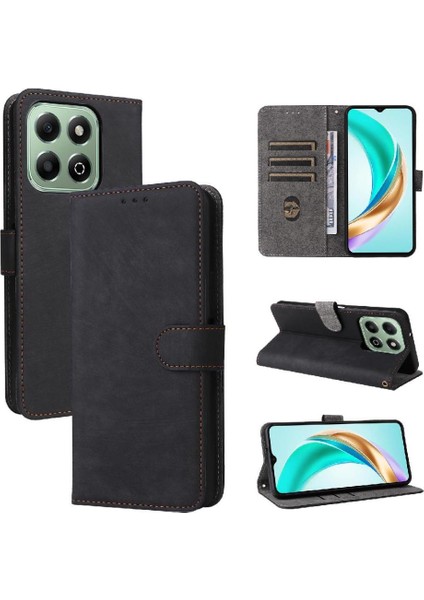 Onur X6B 4g Flip Folio Cüzdan Için Kılıf Manyetik Kapatma Rfıd Engelleme Pu (Yurt Dışından)
