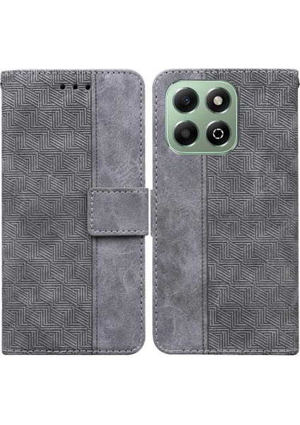 Onur X6B Flip Folio Premium Pu Deri Için Flip Case Geometrik Kabartmalı (Yurt Dışından)