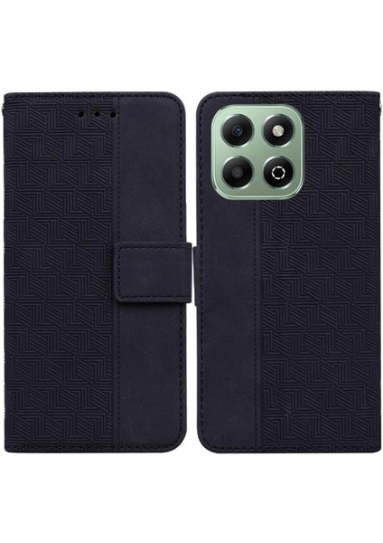 Onur X6B Flip Folio Premium Pu Deri Için Flip Case Geometrik Kabartmalı (Yurt Dışından)