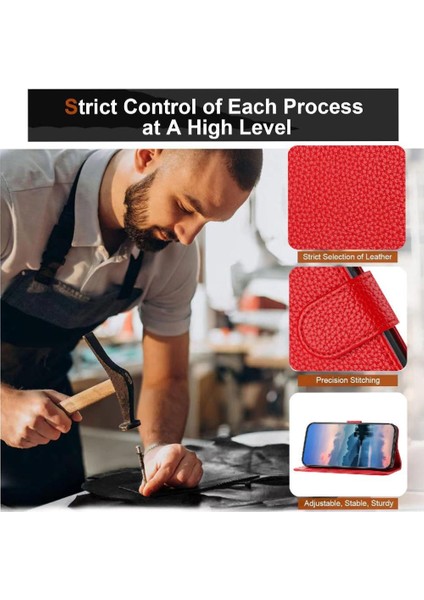 Onur Için Telefon Kılıfı 200 Pu Deri Cüzdan Litchi Desen Flip Folio Kart (Yurt Dışından)