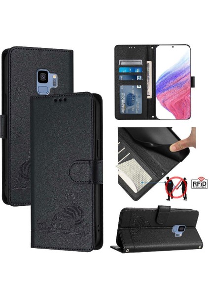 Samsung Galaxy S9 Için Kılıf Cüzdan Kapak Çevirin Kart Yuvası Tutucu Kickstand (Yurt Dışından)