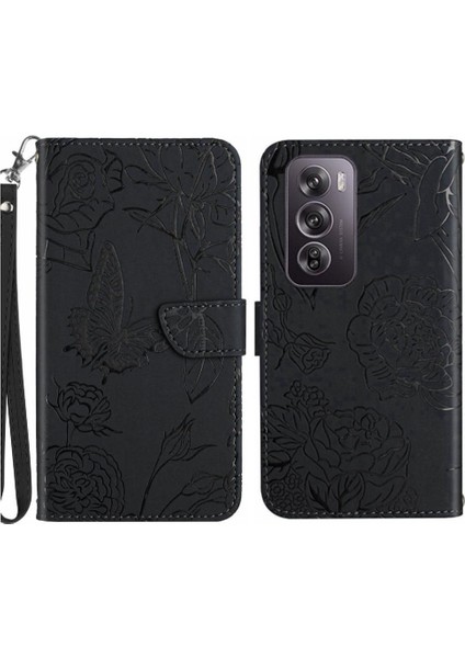 Oppo RENO12 Pro 5g Için Kılıf Bilek Kayışı Pu ile Darbeye Deri Kılıf (Yurt Dışından)