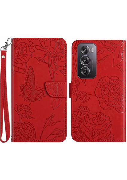 Oppo RENO12 Pro 5g Için Kılıf Bilek Kayışı Pu ile Darbeye Deri Kılıf (Yurt Dışından)