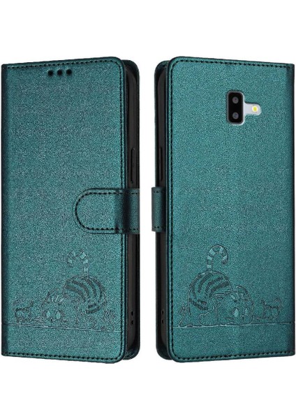 Samsung Galaxy J6 Artı Cüzdan Kapak Çevirin Kedi Rfıd Kart Yuvası (Yurt Dışından) indirimleri