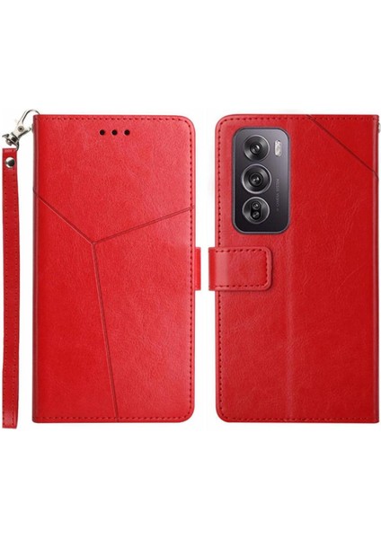 Oppo RENO12 5g Deri Cüzdan Kickstand Için Kılıf-Dayanıklı Darbeye Dayanıklı Tpu (Yurt Dışından)