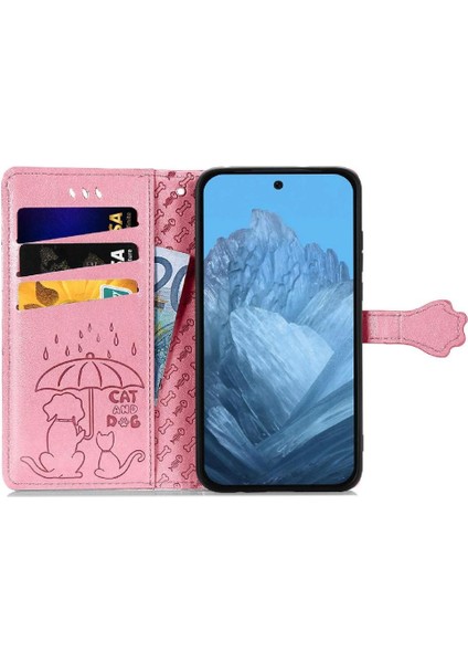 Google Piksel 9 Pro Xl Için Kılıf Deri Kılıf Kapak Kapak Kısa Kayış Karikatür (Yurt Dışından)