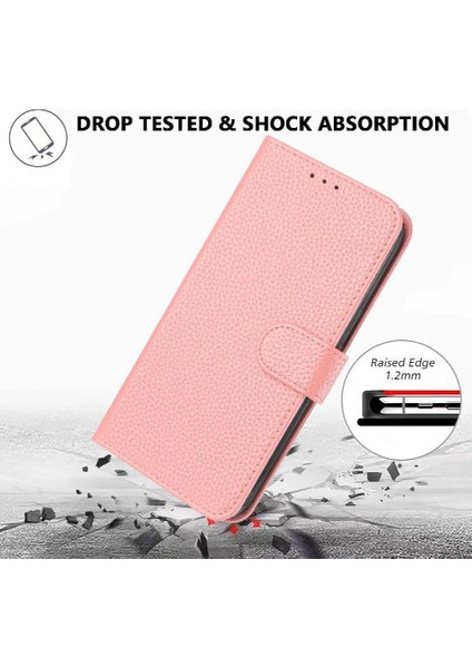 Realme Için Telefon Kılıfı 12 Pro Artı Flip Folio Litchi Desen Cüzdan Kart Pu (Yurt Dışından)