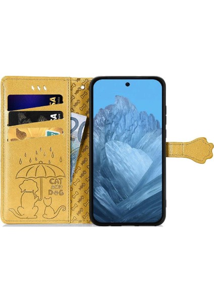Google Piksel 9 Pro Xl Için Kılıf Deri Kılıf Kapak Kapak Kısa Kayış Karikatür (Yurt Dışından)