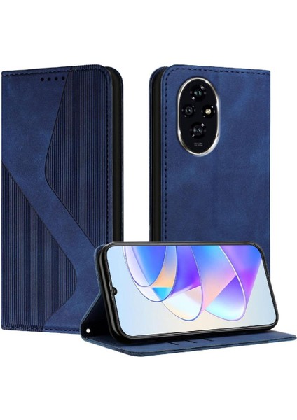 Onur Için Kılıf 200 Pro Manyetik Folio Kapak Cüzdan Kickstand Kart Yuvaları Pu (Yurt Dışından)