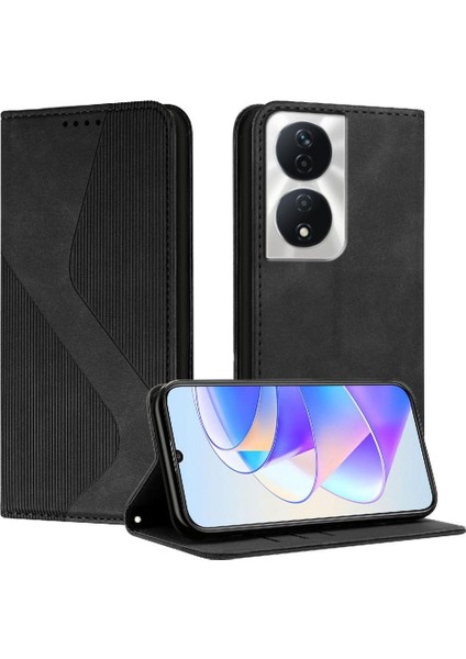 Onur Için Kılıf 90 Akıllı 5g Cüzdan Kickstand Pu Deri Folio Kapak Manyetik (Yurt Dışından)