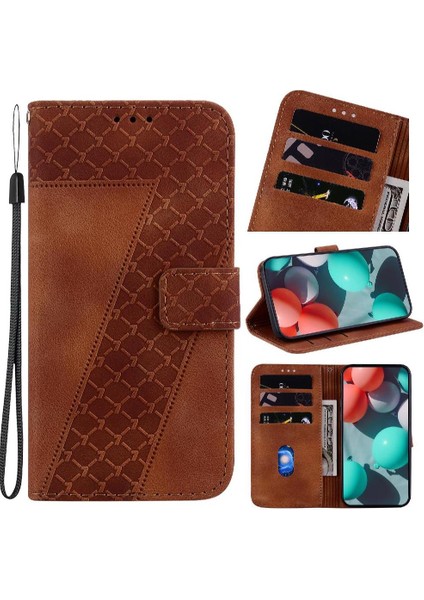 Onur X6B Cüzdan Flip Folio Kapak Için Telefon Kılıfı Kabartmalı Desen Pu Kart (Yurt Dışından)