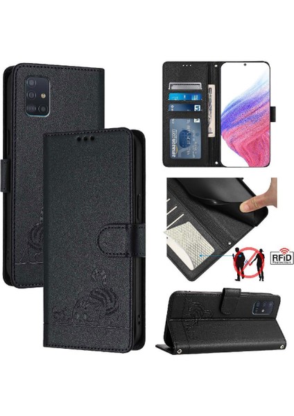 Samsung Galaxy A51 4g Kart Yuvası Tutucu Için Kickstand Cüzdan Flip Kedi (Yurt Dışından)