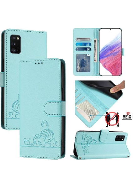 Samsung Galaxy Rfıd Cat Rfıd Kart Yuvası Tutucu Kickstand Cüzdan (Yurt Dışından)
