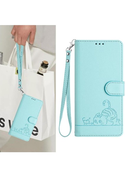 Samsung Galaxy Için Kılıf A52S 5g Kart Yuvası Tutucu Kickstand Kedi Rfıd Cüzdan (Yurt Dışından)