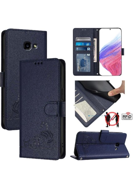 Samsung Galaxy A5 2017 Kart Yuvası Tutucu Için Kickstand Cüzdan Flip Kedi (Yurt Dışından)