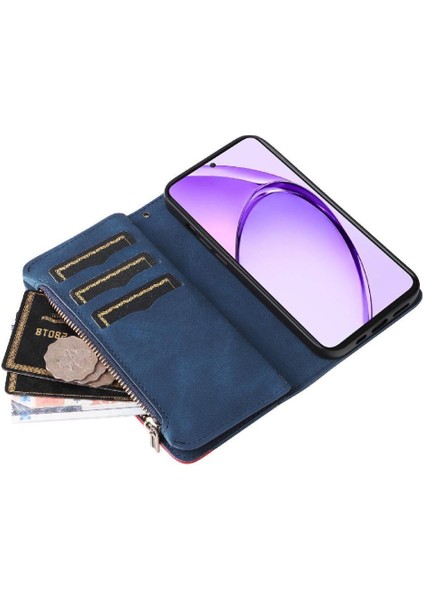 Oppo A3 Pro 5g Için Kılıf Fermuar Cüzdan Tarzı Dokuz Kart Yuvaları ile Kart (Yurt Dışından)
