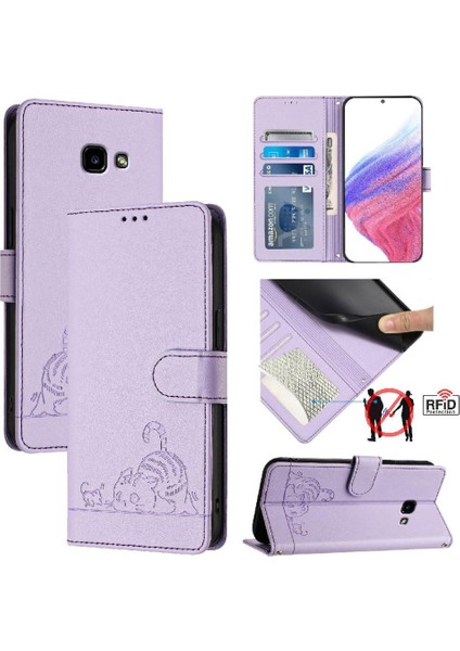 Samsung Galaxy A5 2017 Kart Yuvası Tutucu Için Kickstand Cüzdan Flip Kedi (Yurt Dışından)