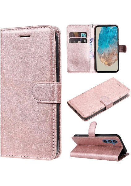 Samsung Galaxy M35 Klasik Düz Renk Yüksek Kaliteli Deri Için Flip Case (Yurt Dışından)