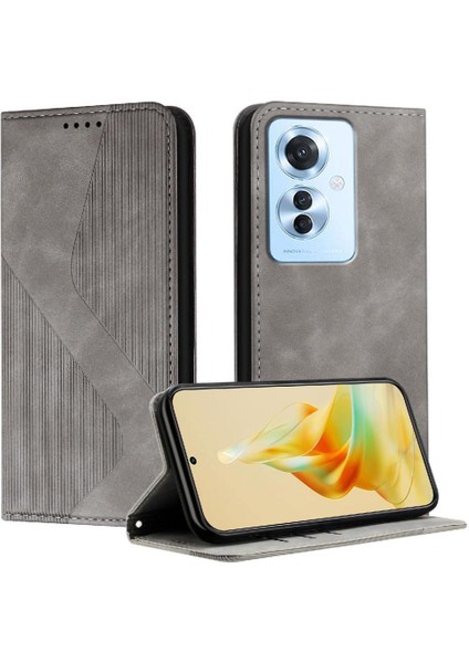 Oppo Oppo 11F Pu Deri Cüzdan Için Kılıf Kickstand Kart Yuvaları Tutucu Folio (Yurt Dışından)