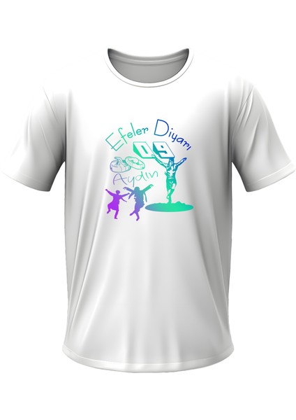 Aydın Temalı Tşört Bisiklet Yaka Yazlık Ünisex T-Shirt