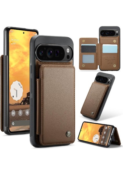 Google Piksel 9 Pro Xl Için Flip Case Pu Deri Ince Darbeye Vaka Kartı (Yurt Dışından)