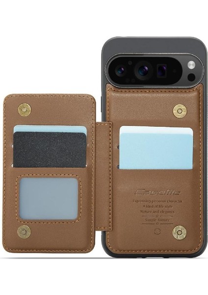 Google Piksel 9 Pro Xl Için Flip Case Pu Deri Ince Darbeye Vaka Kartı (Yurt Dışından)
