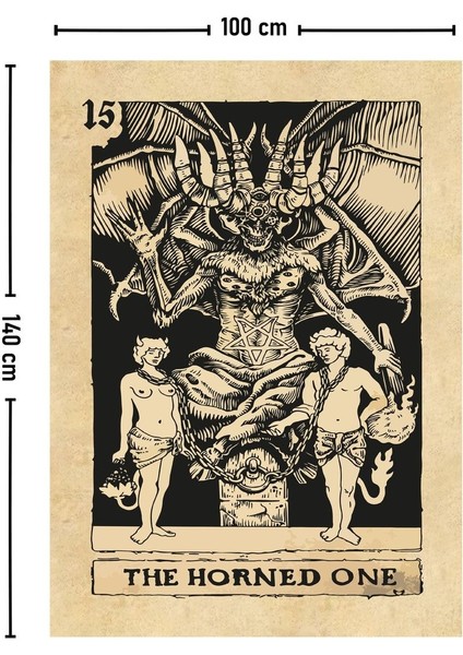 Lacivert Tarot Kartı Duvar Örtüsü 140x100 cm, dikdörtgen, şık dekoratif halı