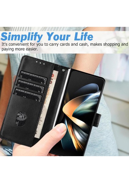 Samsung Galaxy Z Için Telefon Kılıfı Fold 6 Cüzdan Pu Deri Litchi Desen (Yurt Dışından) modelleri
