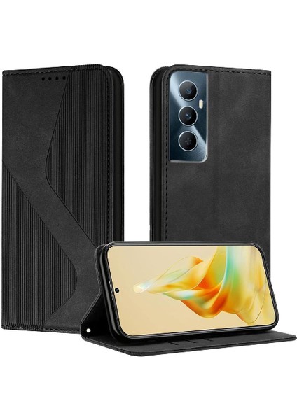 Realme C65 4g Için Kılıf Folio Kapak Pu Deri Cüzdan Kickstand Manyetik (Yurt Dışından)