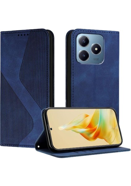Realme C63 4g Manyetik Pu Deri Için Kılıf Folio Kapak Cüzdan Kickstand (Yurt Dışından)